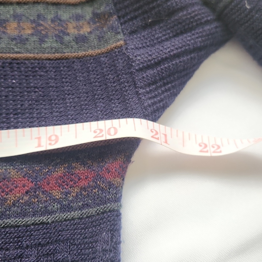 Vintage Blue  Patterned Sweater - Picture 7 of 8